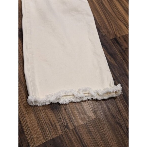 Mango Maternity Jeans Over The Belly Crop Frayed Hem Sz 6/8 - Picture 7 of 12